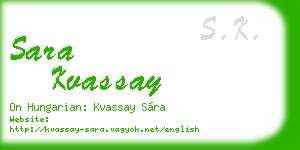 sara kvassay business card
